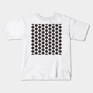 Mid Century Modern Retro 60s Waves Pattern  (Darker Cool Brown) Kids T-Shirt